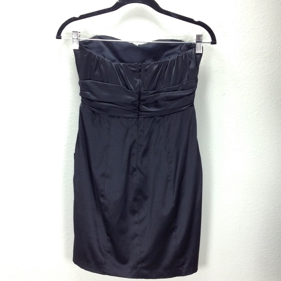 Arden B Black Satin Strapless Mini Dress - Picture 8 of 8